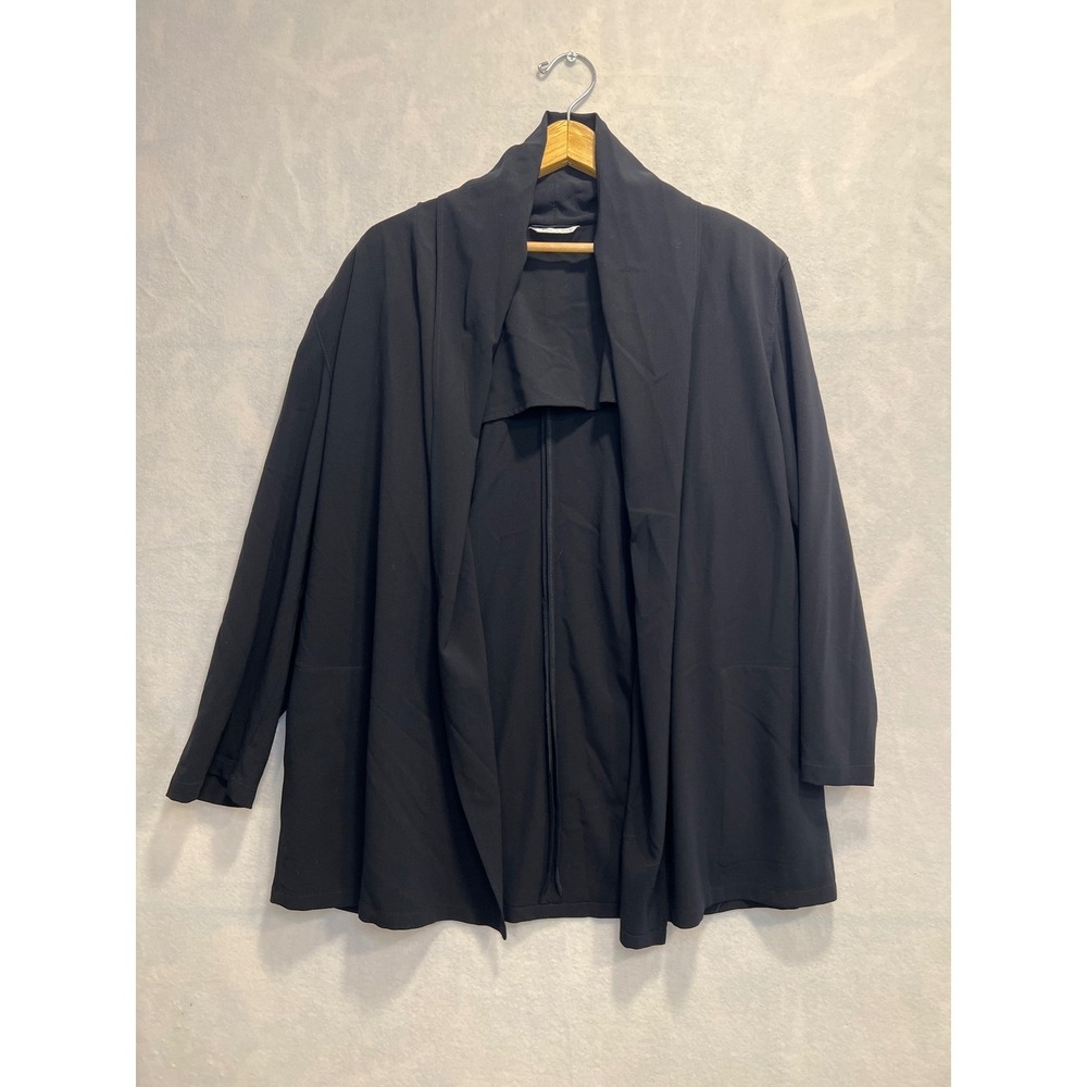 Max Mara Women's Black Shawl‎ Collar Open Front Blazer Jacket Made in Italy